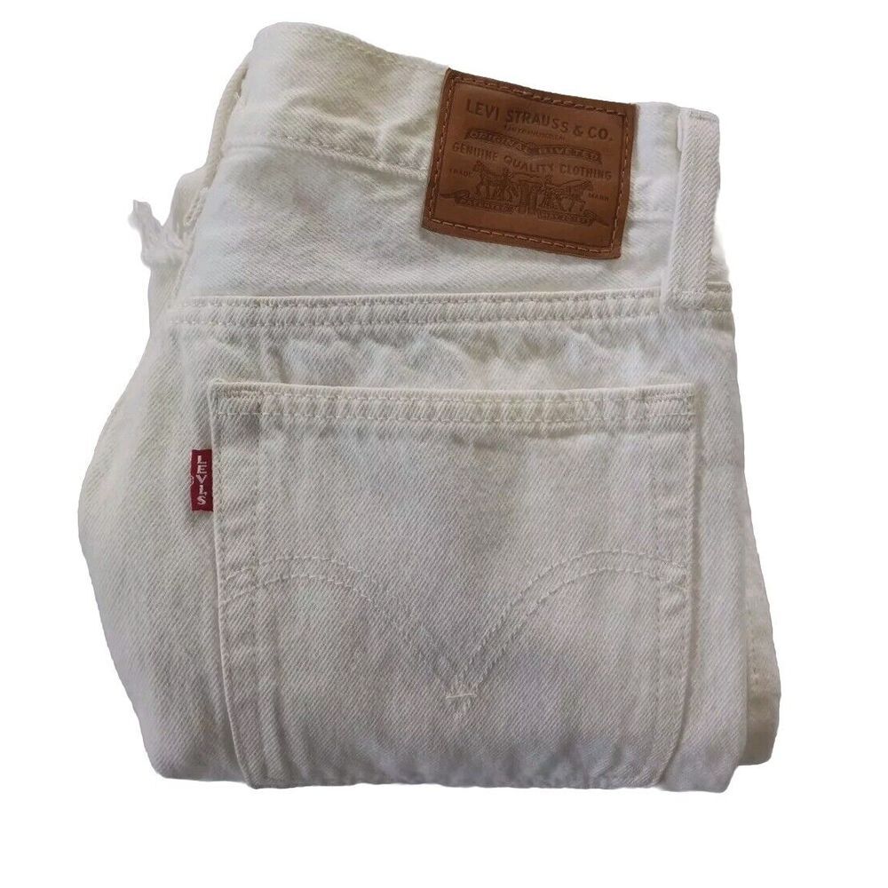 Rare Levi's Women 29 Wedgie Straight Distress Denim Jeans Buttons Fly Big E‎